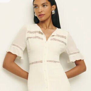 Reformation Woodson Dress Ivory - Size 2 Petite